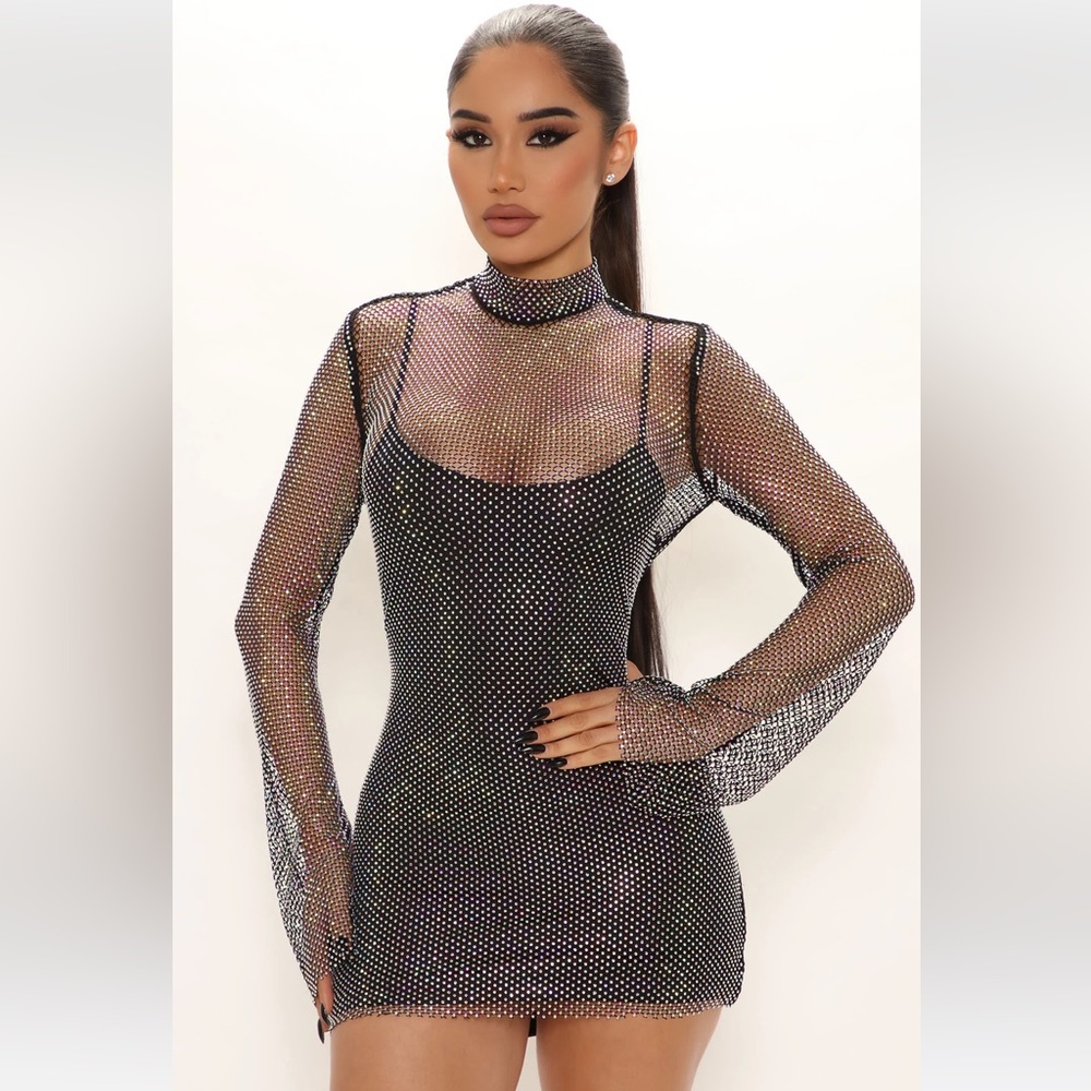 Rhinestone Mini Dress
